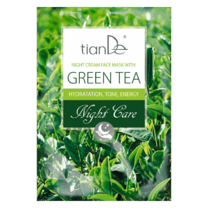 Mască de față cu cremă de noapte și ceai verde