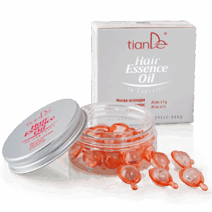 Esență de ulei pentru păr în capsule.