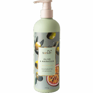 Șampon revitalizant cu măsline și maracuja.